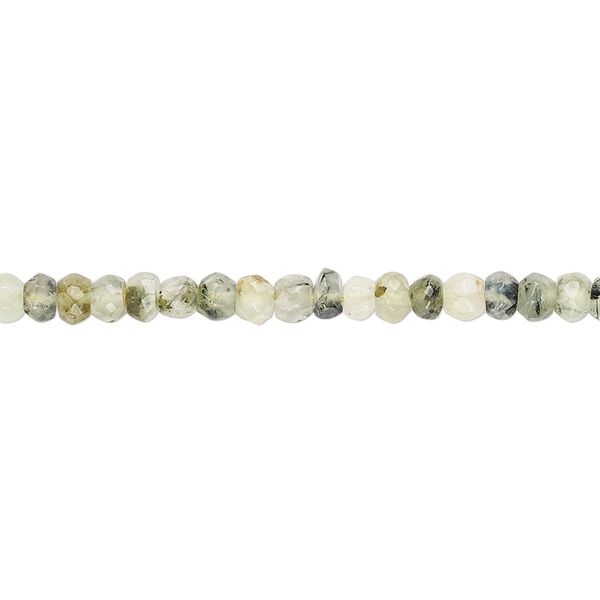 Prehnite 1pkg1, hand-cut faceted rondelle bead natural 13 inch 3x2mm-4x3mm image number 0