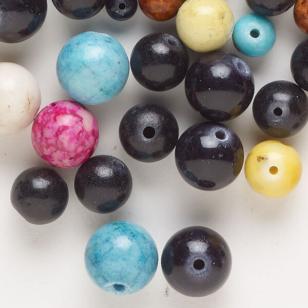 Malaysia "jade" 1pkg1, round bead 3 oz mix 5-10mm image number 0