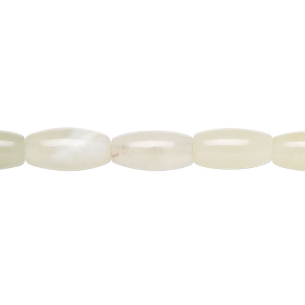 New "jade" 1pkg1, oval bead natural, 15 inch 11x5mm-12x6mm image number 0