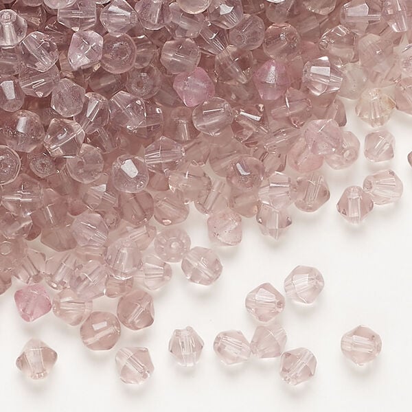 Bead 1pkg1, glass, translucent lilac, 4mm bicone, 4 ounces image number 0