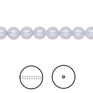 Pearl 50pk iridescent dreamy blue, Crystal Passions® 6mm round 5810