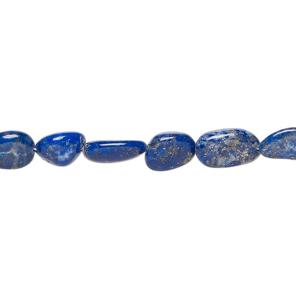 Lapis lazuli 1pkg1, hand-cut pebble bead natural B grade, 8 inch small image number 0