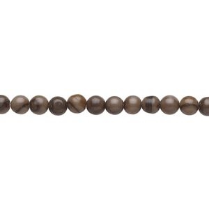 Wood grain stone (marble) 1pkg1, round bead natural 15.5-16 inch 4mm