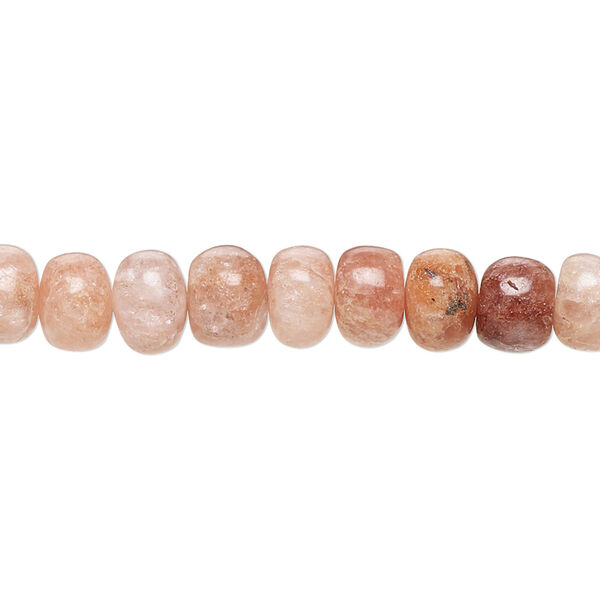 Peach quartz 1pkg1, hand-cut rondelle bead natural C grade, 13 inch 7x4mm-8x6mm image number 0