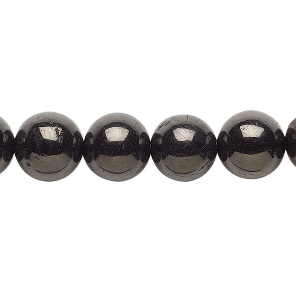 Jet 1pkg1, round bead natural A- grade, 15.5-16 inch 10mm image number 0