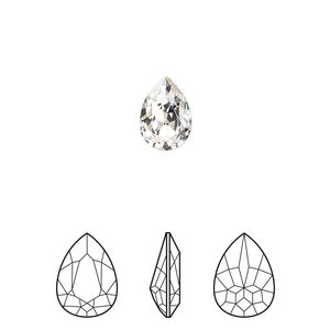 Fancy stone 4pk crystal foil back, Crystal Passions® 10x7mm pear 4320