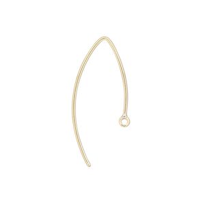 Ear wire 1pkg2 14Kt gold-filled, 20mm marquise / round wire / closed loop, 20 gauge 1 pair