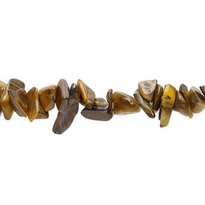 Tigereye 1pkg1, chip bead natural 35 inch small to large