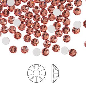 Flat back 144pk rose peach foil back, Preciosa MAXIMA Czech crystal rhinestone 3.8-4mm chaton rose round SS16