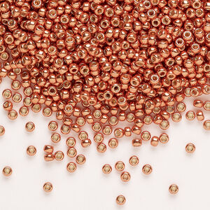 Seed bead, Miyuki 1pkg25g glass, #11 rocaille, Duracoat&reg; opaque galvanized pink blush (RR-4207)