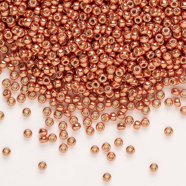 Seed bead, Miyuki 1pkg25g glass, #11 rocaille, Duracoat&reg; opaque galvanized pink blush (RR-4207) image number 0