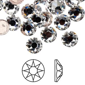 Flat back 144pk crystal foil back, Crystal Passions® hotfix rhinestone 8.412-8.672mm rose round SS40 2078HF