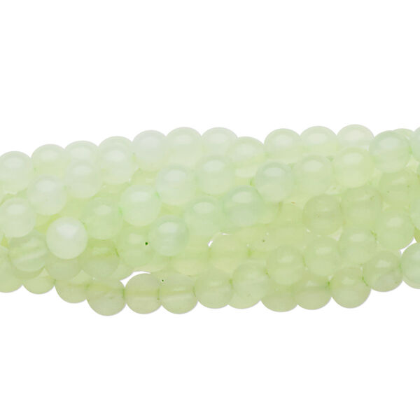 Bead, sea green new "jade" (serpentine) (natural), 4mm round, C grade, Mohs hardness 2-1/2 to 6. Sold per pkg of (10) 15-1/2" to 16" strands. image number 0
