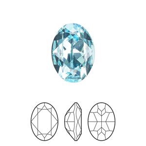 Fancy stone 72pk aqua bohemica foil back, Preciosa MAXIMA Czech crystal rhinestone 18x13mm oval