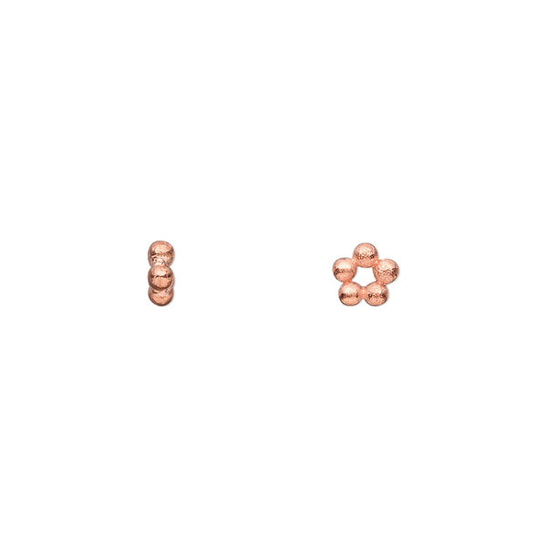 Bead, copper, 5x2mm beaded rondelle. Sold per pkg of 50. image number 0