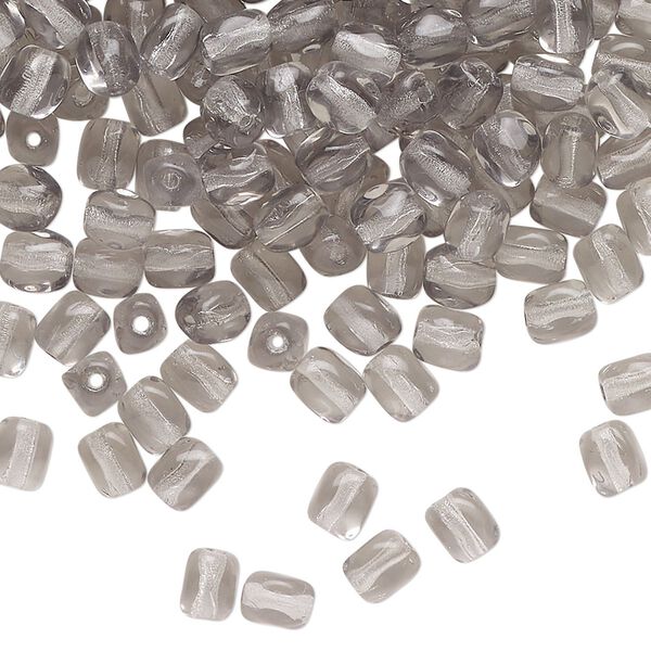 Bead, Czech pressed glass, transparent grey, 5x4mm oval. Sold per 1-ounce pkg, approximately 251 beads. image number 0