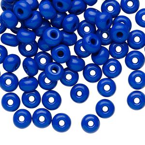 Seed bead, Preciosa Ornela Czech glass, pkg/50g, #2 rocaille, opaque blue, (33050).