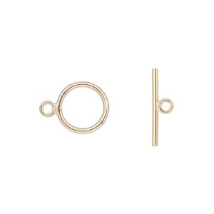 Clasp toggle 1pkg1 14Kt gold-filled, 11mm round, 1-strand