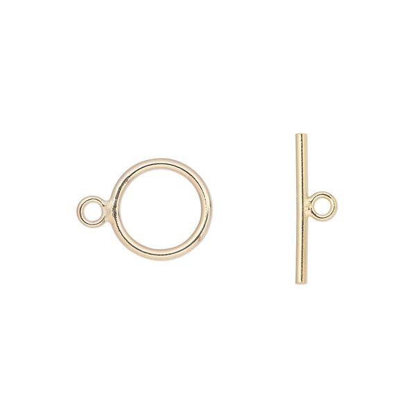 Clasp, toggle, 14Kt gold-filled, 11mm round. Sold individually. image number 0