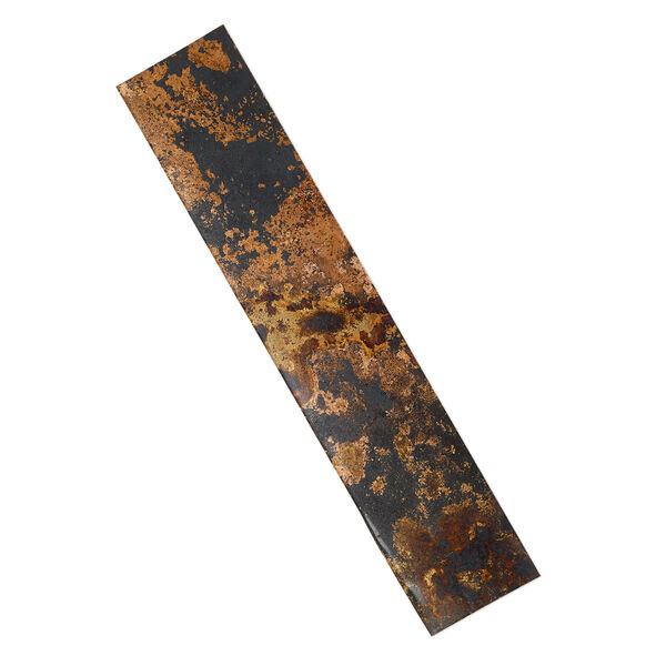 Sheet, Lillypilly, copper, mottled patina, 10x2-inch single-sided rectangle, 36 gauge. Sold individually. image number 0