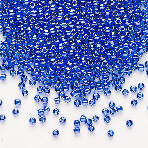 Seed bead, TOHO BEADS®, glass, pkg/7.5g, #11 round, translucent luster cobalt (TR-11-116). image number 0