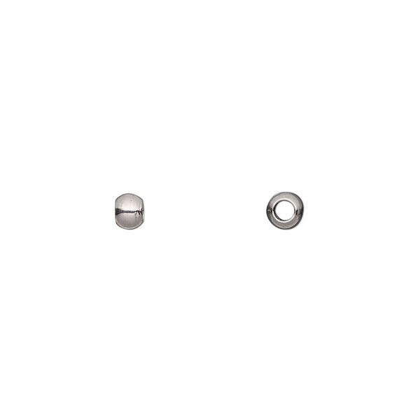Bead, stainless steel, 4x3mm rondelle. Sold per pkg of 100. image number 0