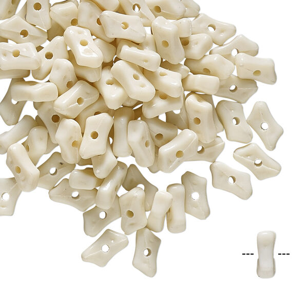 Bead, vintage German acrylic, ivory, 7x3mm parallelogram rondelle. Sold per pkg of 100. image number 0