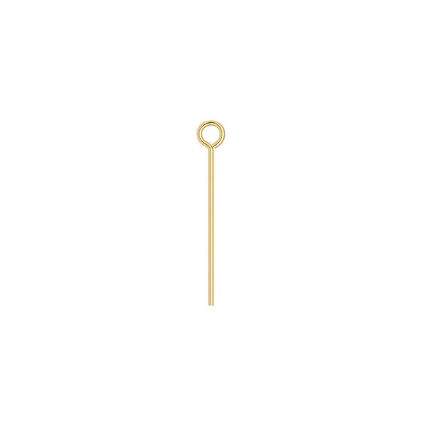 Eye pin, gold-plated brass, 3/4 inch, 24 gauge. Sold per pkg of 1,000. image number 0