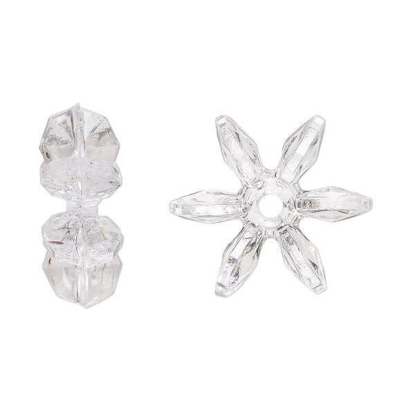Bead, acrylic, transparent clear, 18x7mm paddle wheel. Sold per pkg of 250. image number 0