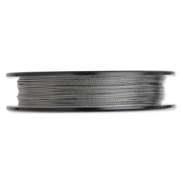 Beading wire, Tigertail™, nylon-coated stainless steel, clear, 3 strand, 0.018-inch diameter. Sold per 100-foot spool. image number 0