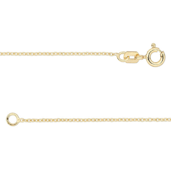 Chain, Gossamer™, 14Kt gold-filled, 1.2mm cable, 16 inches with springring clasp. Sold individually. image number 0