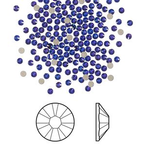 Flat back 1440pk crystal heliotrope foil back, Swarovski® 1.7-1.9mm rose round SS5 2058
