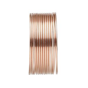 Wire, 12Kt rose gold-filled, half-hard, round, 18 gauge. Sold per pkg of 5 feet.
