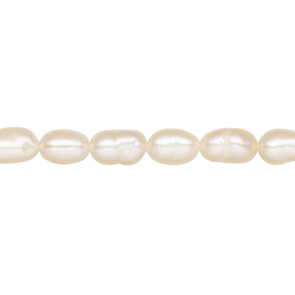 Freshwater pearl 1pkg1 rice natural, 15 inch peach 5mm cultured image number 0