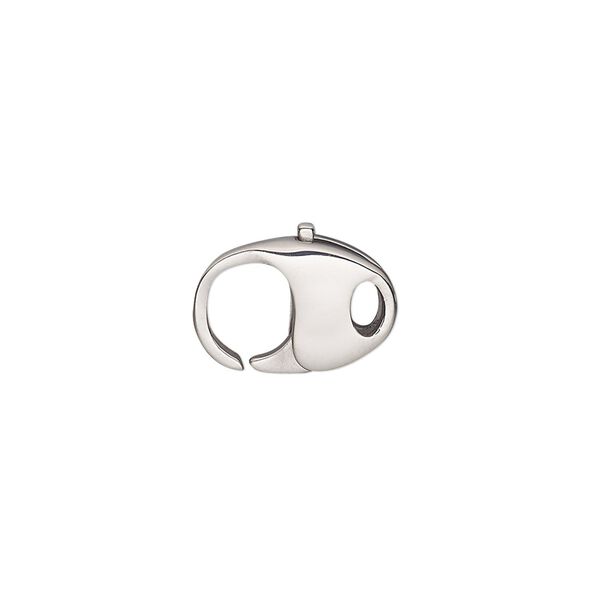 Clasp, lobster claw, stainless steel, 15x11mm oval. Sold individually. image number 0