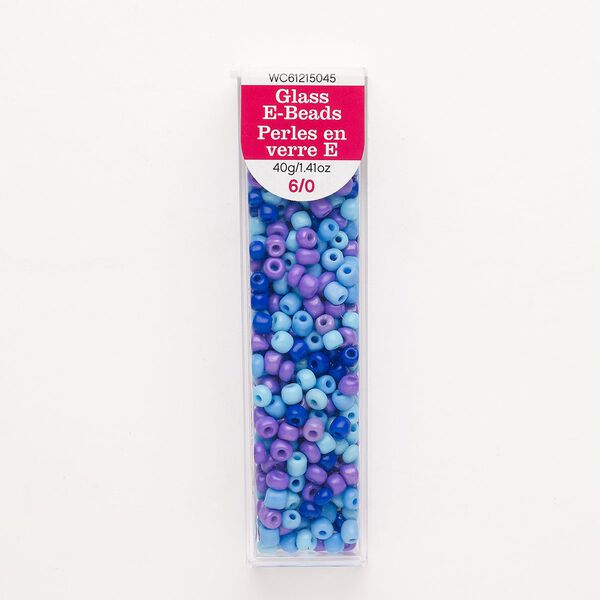 Seed bead mix, glass, pkg/40g, mixed colors, #6 round. image number 0