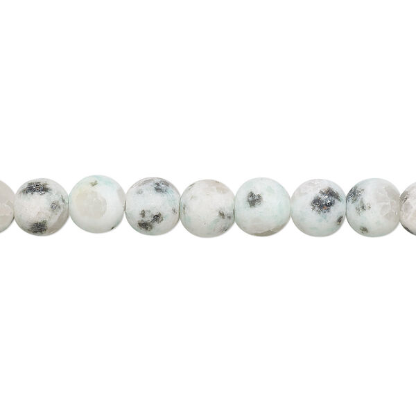 Bead, sesame jasper (natural), matte, 6mm round, B grade, Mohs hardness 6-1/2 to 7. Sold per 8-inch strand, approximately 35 beads. image number 0