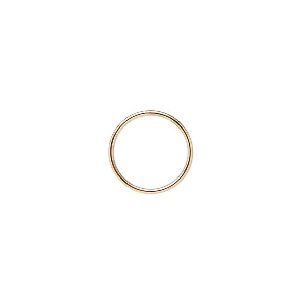 Split ring, gold-finished steel, 12mm round. Sold per pkg of 100. image number 0