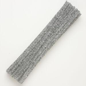 Pipe cleaner 1pkg100, silver-finished steel, 12 inches long.