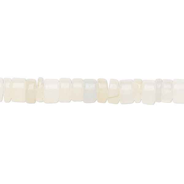 Bead, chalcedony (natural), 5x2mm-6x4mm hand-cut rondelle, B grade, Mohs hardness 6-1/2 to 7. Sold per 8-inch strand, approximately 65-75 beads. image number 0
