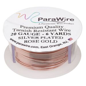 Wire, ParaWire™, rose gold-finished copper, round, 20 gauge. Sold per 6-yard spool.