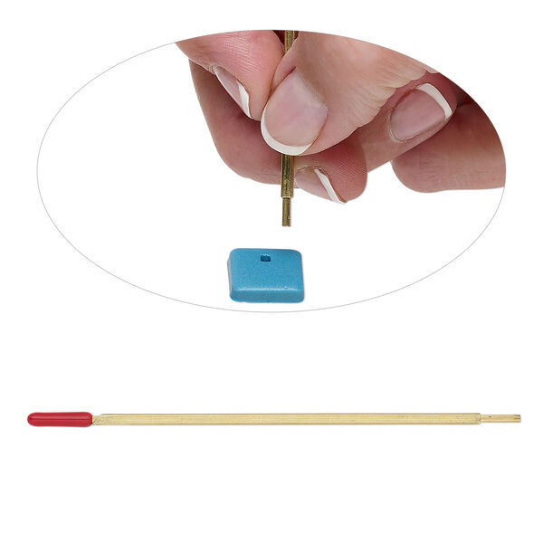 Clay cutter, Kemper®, brass and rubber, 4 inches with 3/32 inch square hole and built-in pop-out tool. Sold individually. image number 0
