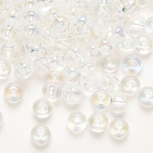 Seed bead, Preciosa Ornela, glass, translucent rainbow crystal clear, #2 rocaille. Sold per 500-gram pkg.