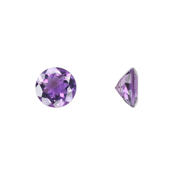 Gem, amethyst (natural), light to medium, 10mm faceted round, A grade, Mohs hardness 7. Sold individually. image number 0