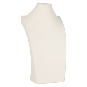 Display, necklace, leatherette, cream, 13-1/2 x 7-1/2 x 3-3/4 inches. Sold individually.