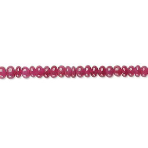Ruby 1pkg1, hand-cut rondelle bead 15.5-16 inch graduated 3x2mm-4x3mm