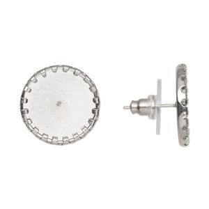 Earstud 1pkg10, 17mm round / 14mm round cab pressure set setting / comfort clutch, stainless steel / plastic clear 5 pair