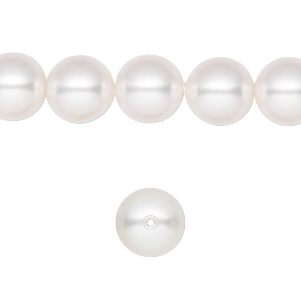 Pearl 100pk white, Crystal Passions® 10mm round 5811 image number 0