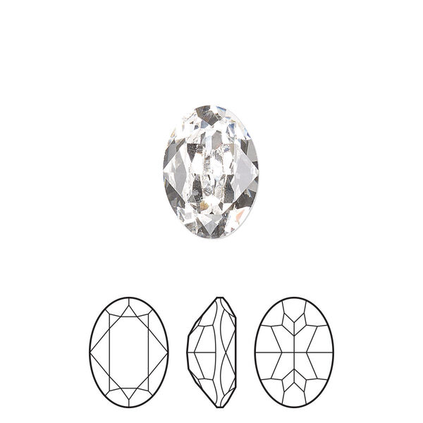 Fancy stone 144pk crystal foil back, Preciosa MAXIMA Czech crystal rhinestone 14x10mm oval image number 0