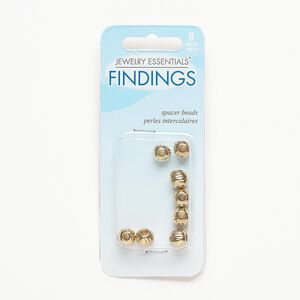 Bead, gold-finished "pewter" (zinc-based alloy), 7mm textured round with 2.8mm hole. Sold per pkg of 8.